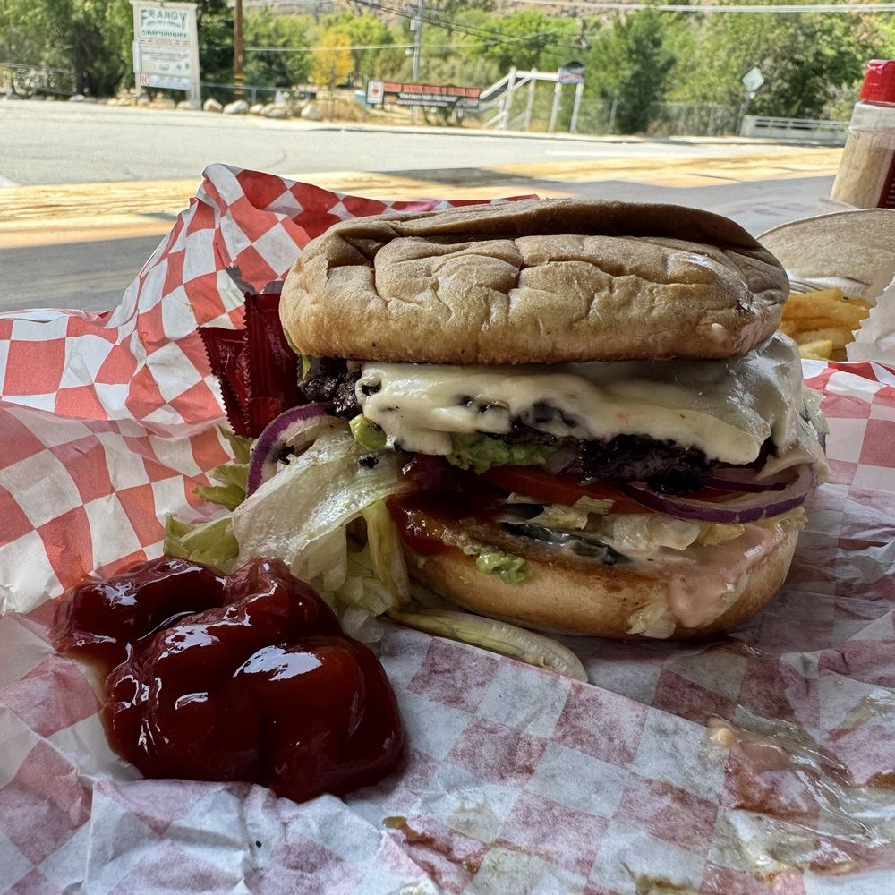 McNally's Outpost - 3oz Burger with avocado. - Burgers Near Me - Kernville, California