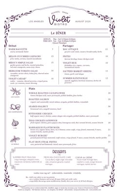 Menu photo 8 Violet Bistro Los Angeles, CA Menu photo 8 Violet Bistro Los Angeles, CA