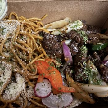 Triple-T - Garlic noodles with shaken beef - Coffee & Tea Near Me - Gardena, California