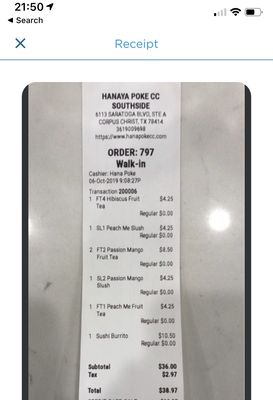 Menu photo 3 Hanaya Poke Southside Corpus Christi, TX
