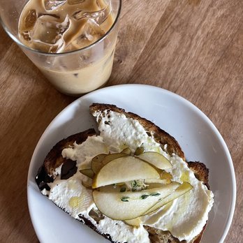 Stoble Coffee - Iced oat milk latte and ricotta toast - Coffee & Tea Near Me - Chico, California Stoble Coffee - Iced oat milk latte and ricotta toast - Coffee & Tea Near Me - Chico, California