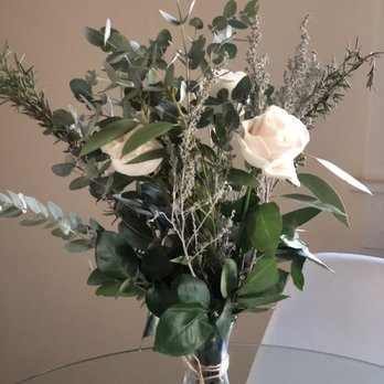 Nostalgia Flowers - Eucalyptus, white sage, rosemary, and white roses ! Such a lovely bouquet we put together. - Florists Near Me - San Diego, California Nostalgia Flowers - Eucalyptus, white sage, rosemary, and white roses ! Such a lovely bouquet we put together. - Florists Near Me - San Diego, California
