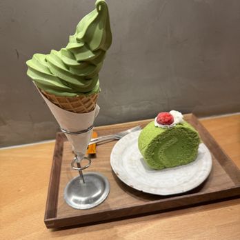 Via Tokyo - Matcha roll and matcha ice cream cone - Desserts Near Me - Hong Kong, HK Via Tokyo - Matcha roll and matcha ice cream cone - Desserts Near Me - Hong Kong, HK