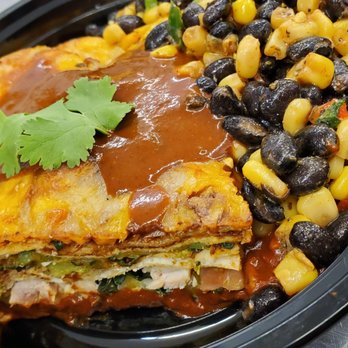 Chef Dane Catering - Chicken Mole Enchilada with black bean corn salad - Caterers Near Me - Lynnwood, Washington Chef Dane Catering - Chicken Mole Enchilada with black bean corn salad - Caterers Near Me - Lynnwood, Washington