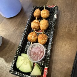 Fried quail eggs