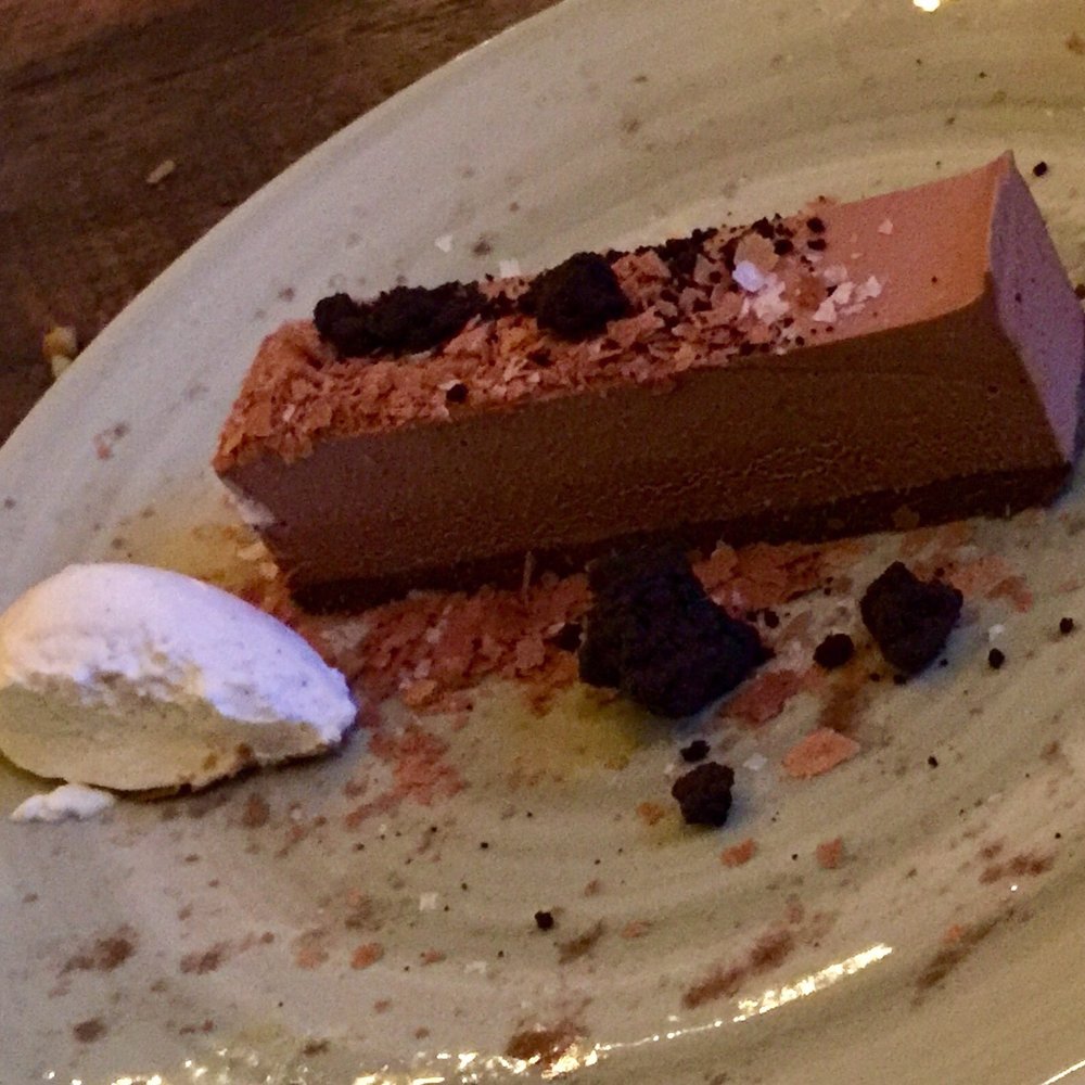 Gypsy Kitchen - Spiced Mousse De Chocolate ( vanilla cream, chocolate crumble, maldon) - Spanish Near Me - Atlanta, Georgia Gypsy Kitchen - Spiced Mousse De Chocolate ( vanilla cream, chocolate crumble, maldon) - Spanish Near Me - Atlanta, Georgia