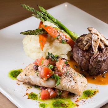 Zov's Catering - Our petite filet and salmon dual plate with olive oil mashed potatoes - Caterers Near Me - Tustin, California Zov's Catering - Our petite filet and salmon dual plate with olive oil mashed potatoes - Caterers Near Me - Tustin, California