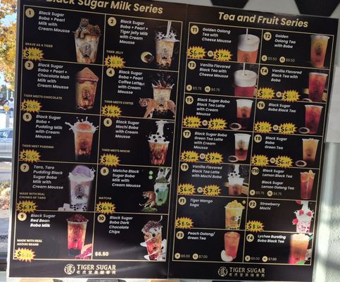Menu photo 2 Tiger Sugar Beaverton, OR