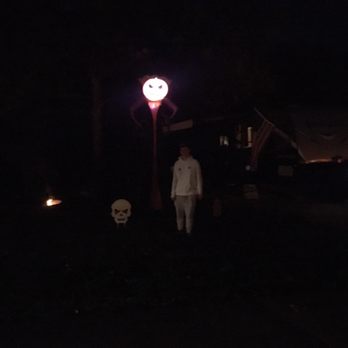 Mississinewa Lake - My son next to the pumpkin king - Lakes Near Me - Peru, Indiana