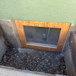 New screen for crawl space access point as the old one had deteriorated.