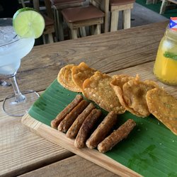 La Bodega de las Brujas - Margarita and painfully passion fruit mojito w alcapurrias and bacalaitos