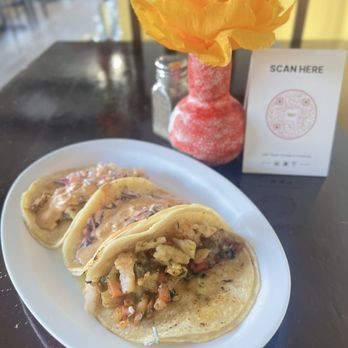 Flavia’s - Grilled fish and shrimp tacos. Fish one was - Bagels Near Me - Cloverdale, California