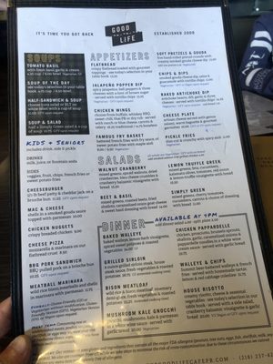 Menu photo 2 The Good Life Cafe Park Rapids, MN Menu photo 2 The Good Life Cafe Park Rapids, MN