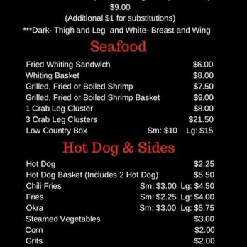 WJ's Hot Chicken & Fish - prices - Chicken Shop Near Me - Johnsonville, South Carolina WJ's Hot Chicken & Fish - prices - Chicken Shop Near Me - Johnsonville, South Carolina