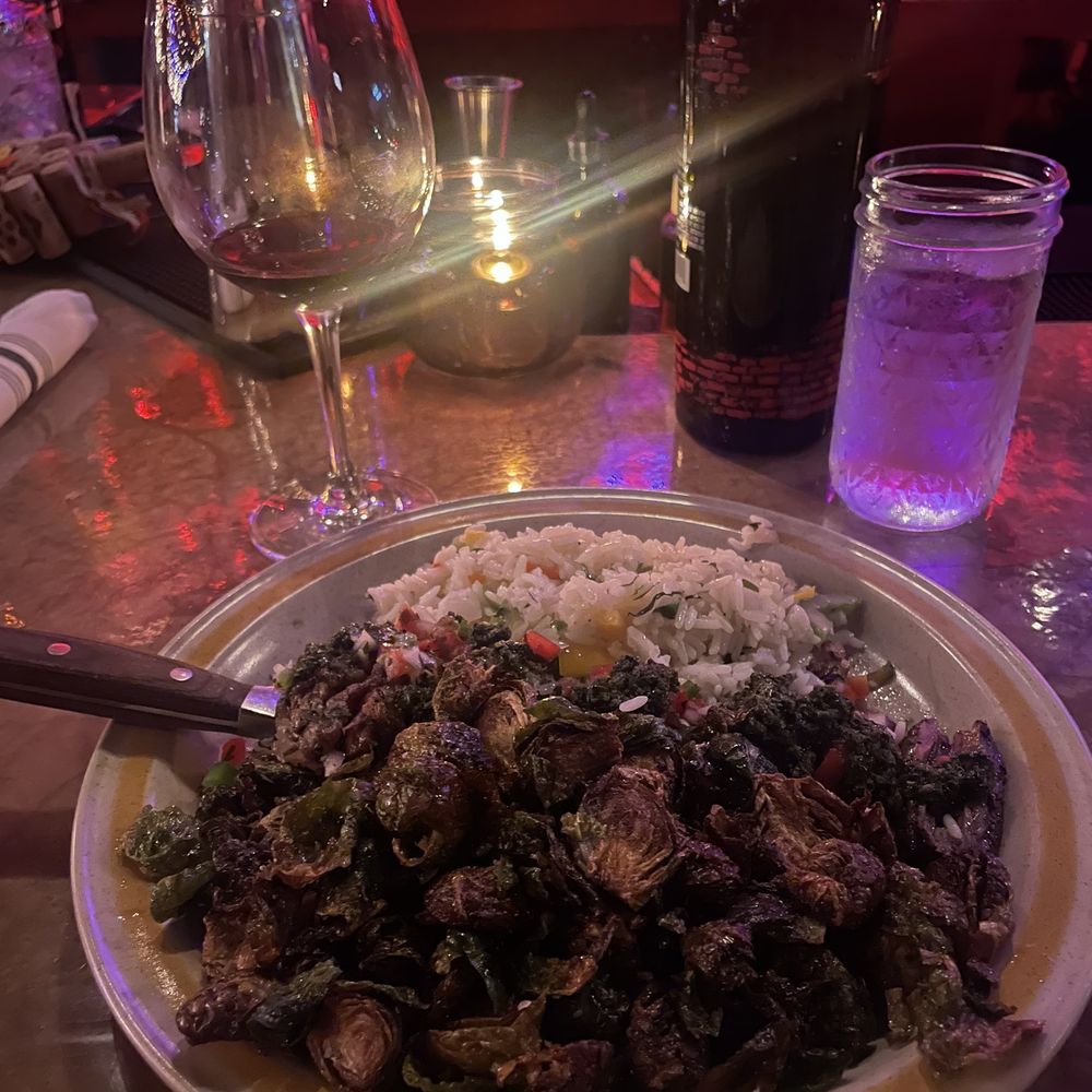 Allegory - Skirt steak with a mountain of brussel sprouts - American Near Me - Naperville, Illinois Allegory - Skirt steak with a mountain of brussel sprouts - American Near Me - Naperville, Illinois