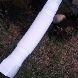 This is the piece of trash that Larlyn thought was acceptable to replace the pipe that the stupid lawn service ripped off.