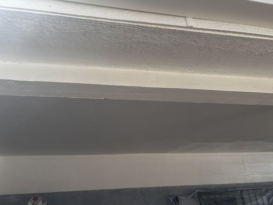 Patio Support & Patching - Was contacted to open up a patio for inspection and it was determined that additional support was needed to prevent potential movement from wind.  I added blocking between the beams and closed the patio back up by replacing the fascia board and patching the 4'x4' drywall in the ceiling.