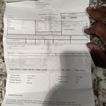 Pep Boys - Customer Copy of Service - Auto Repair Near Me - Everett, Massachusetts