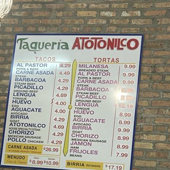 Taquerias Atotonilco - Menu 2024 - Mexican Near Me - Chicago, Illinois