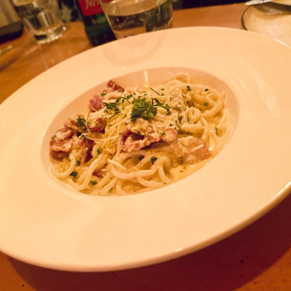 Brava Garden Eatery - Spaghetti Carbonara - Wine Bars Near Me - Pleasanton, California Brava Garden Eatery - Spaghetti Carbonara - Wine Bars Near Me - Pleasanton, California