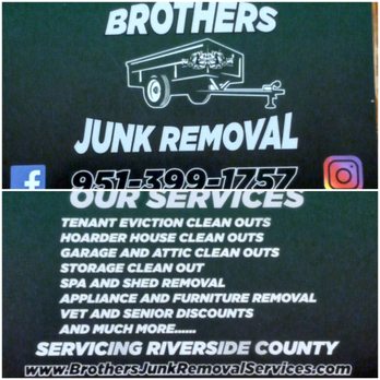 Brother's Junk Removal - Our services. 7 days a week. - Junk Removal & Hauling Near Me Brother's Junk Removal - Our services. 7 days a week. - Junk Removal & Hauling Near Me