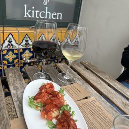 Bruschetta with chorizo especially prepare for us. Bruschetta with chorizo especially prepare for us.