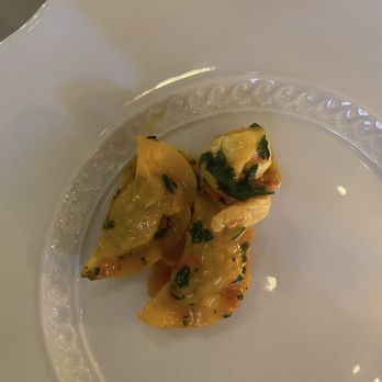 Torrisi - RAVIOLINI WITH PRAWNS AND SAFFRON - Italian Near Me - New York, New York Torrisi - RAVIOLINI WITH PRAWNS AND SAFFRON - Italian Near Me - New York, New York