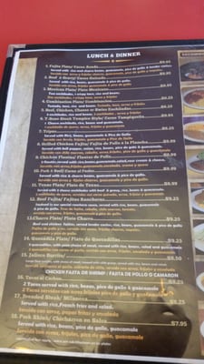 Menu photo 4 Los Charros Houston, TX