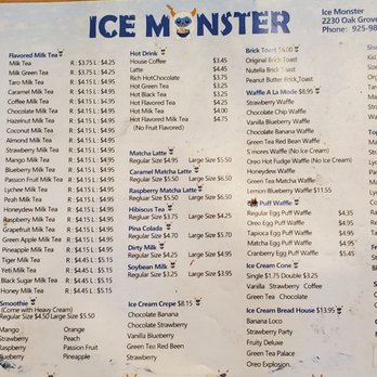 Ice Monster - Menu - Juice Bars & Smoothies Near Me - Walnut Creek, California