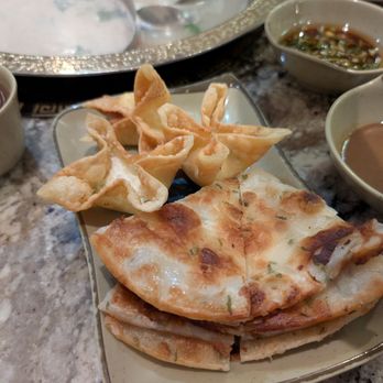 Grand HotPot - green onion pancake, crab rangoon - Hot Pot Near Me - Pacifica, California