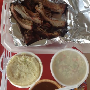 Johnny's Pit Barbeque - Full rack! Potato salad! Beans! Cole slaw! - Barbeque Near Me - El Paso, Texas