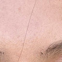 Before threading, with some brow gel