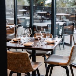 Dining room table with view