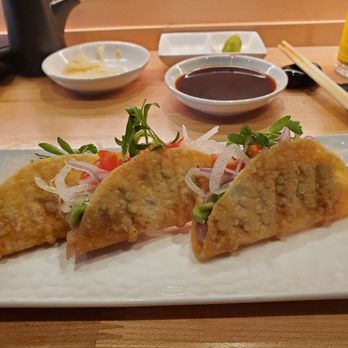 Nama Sake Sushi and Restaurant - Hamachi tacos. Perfect! Fresh and full of flavor. - Sushi Bars Near Me - Chico, California Nama Sake Sushi and Restaurant - Hamachi tacos. Perfect! Fresh and full of flavor. - Sushi Bars Near Me - Chico, California