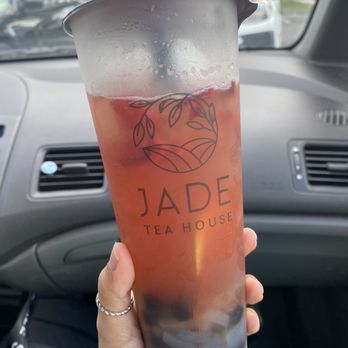 Jade Tea House - strawberry lemon fruit tea with boba and lychee jelly - Desserts Near Me - Davie, Florida Jade Tea House - strawberry lemon fruit tea with boba and lychee jelly - Desserts Near Me - Davie, Florida