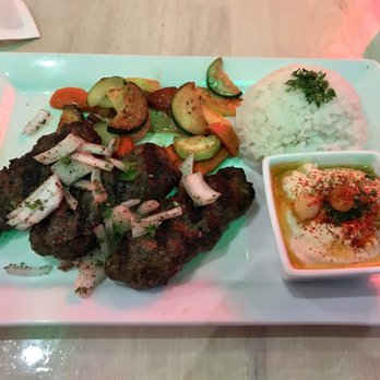 Meza - Kafta entree with hummus as a side - Mediterranean Near Me - Orlando, Florida Meza - Kafta entree with hummus as a side - Mediterranean Near Me - Orlando, Florida