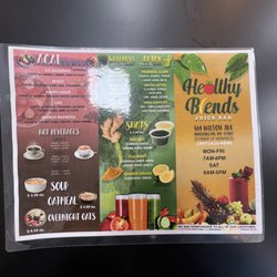 Healthy Blends - Menu options