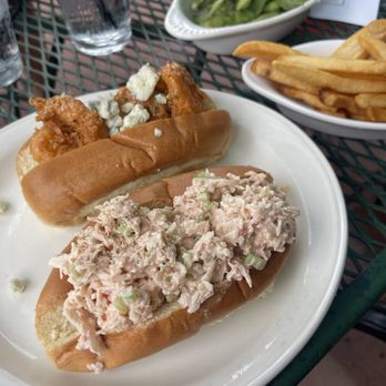Charlie's On the Lake - 1/2 a shrimp po boy and 1/2 a lobster roll with fries - Steakhouses Near Me - Omaha, Nebraska Charlie's On the Lake - 1/2 a shrimp po boy and 1/2 a lobster roll with fries - Steakhouses Near Me - Omaha, Nebraska