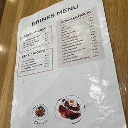 drinks menu drinks menu
