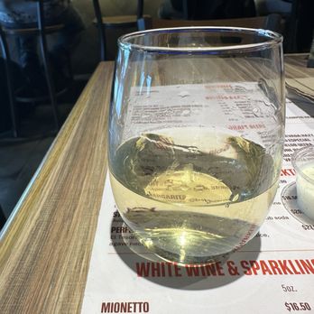 Smashburger - Sauv Blanc, 5 oz in not the cleanest glass and extremely over-priced - Burgers Near Me - Denver, Colorado