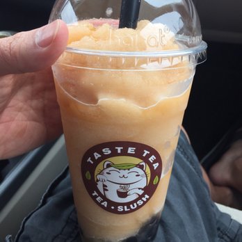 Taste Tea - Peach Slush with Boba - Coffee & Tea Near Me - Las Vegas, Nevada Taste Tea - Peach Slush with Boba - Coffee & Tea Near Me - Las Vegas, Nevada