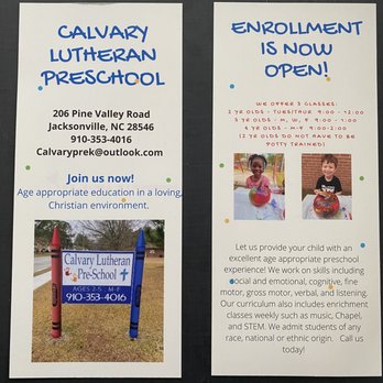 Calvary Lutheran Preschool - Call today and reserve your spot! - Preschools Near Me - Jacksonville, North Carolina Calvary Lutheran Preschool - Call today and reserve your spot! - Preschools Near Me - Jacksonville, North Carolina