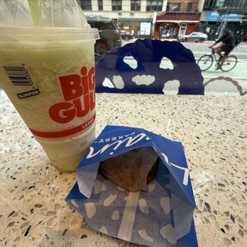 Levain Bakery - Upper East Side, NYC - I am a degenerate and did not have a banana for scale so slurpee cup for scale on the two chip - Bakeries Near Me - New York, New York