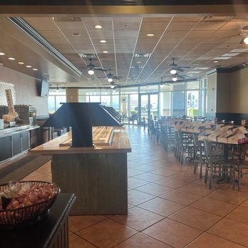 Jason's Deli - Seating area and salad bar (they were preparing for a catering order) - Delis Near Me - Las Vegas, Nevada
