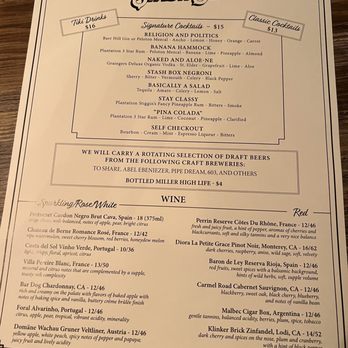 Stash Box - Menu - Drinks - Burgers Near Me - Manchester, New Hampshire