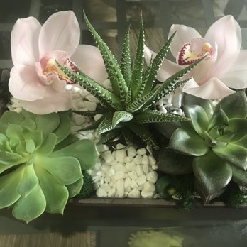 The Enchanted Florist - And beautiful dark wood box, a whole little desert world!! - Florists Near Me - Burbank, California