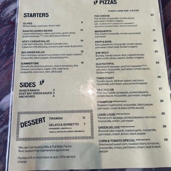 Rose Pizzeria - Menu - Pizza Near Me - San Francisco, California Rose Pizzeria - Menu - Pizza Near Me - San Francisco, California