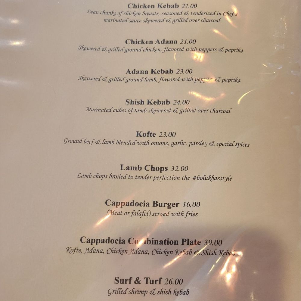 Cappadocia Restaurant - Menu - Entrees - Mediterranean Near Me - Little Falls, New Jersey Cappadocia Restaurant - Menu - Entrees - Mediterranean Near Me - Little Falls, New Jersey