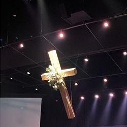 River Oak Church - Sanctuary cross during Easter services
