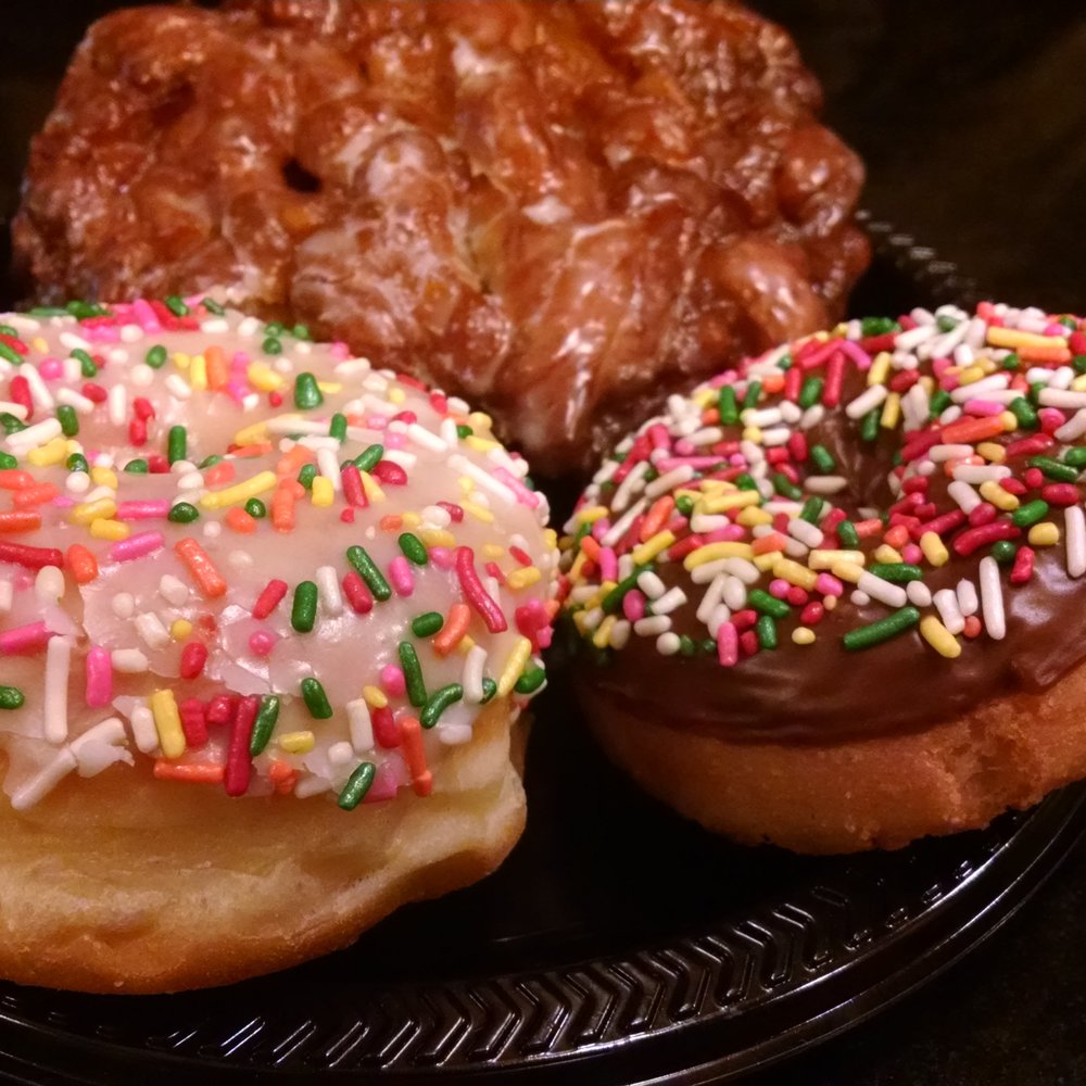 Christy's Donuts - Check out the fluffiness of that vanilla sprinkled doughnut! So good (also: cake, chocolate sprinkle and apple fritter). - Donuts Near Me - Upland, California Christy's Donuts - Check out the fluffiness of that vanilla sprinkled doughnut! So good (also: cake, chocolate sprinkle and apple fritter). - Donuts Near Me - Upland, California